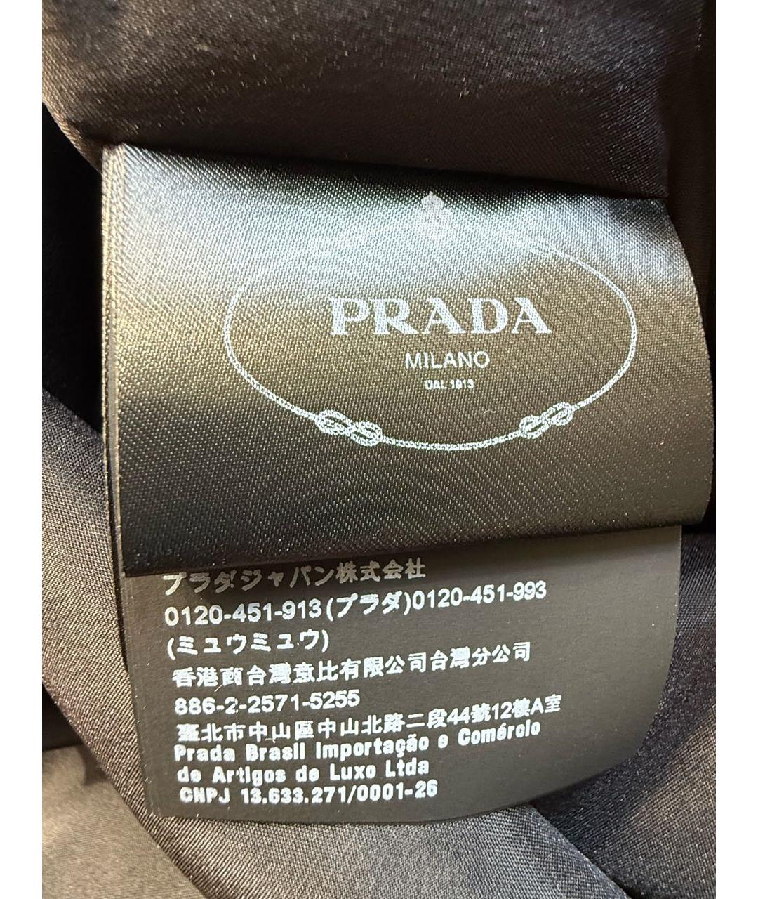 PRADA Черная кожаная юбка миди, фото 4