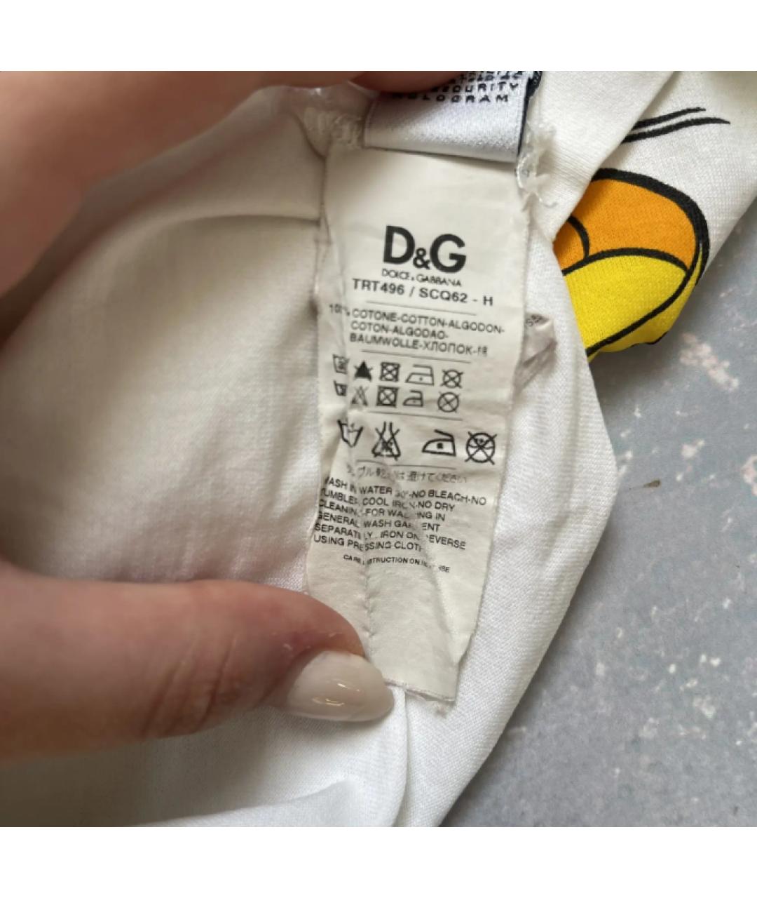 DOLCE&GABBANA Белая хлопковая футболка, фото 6