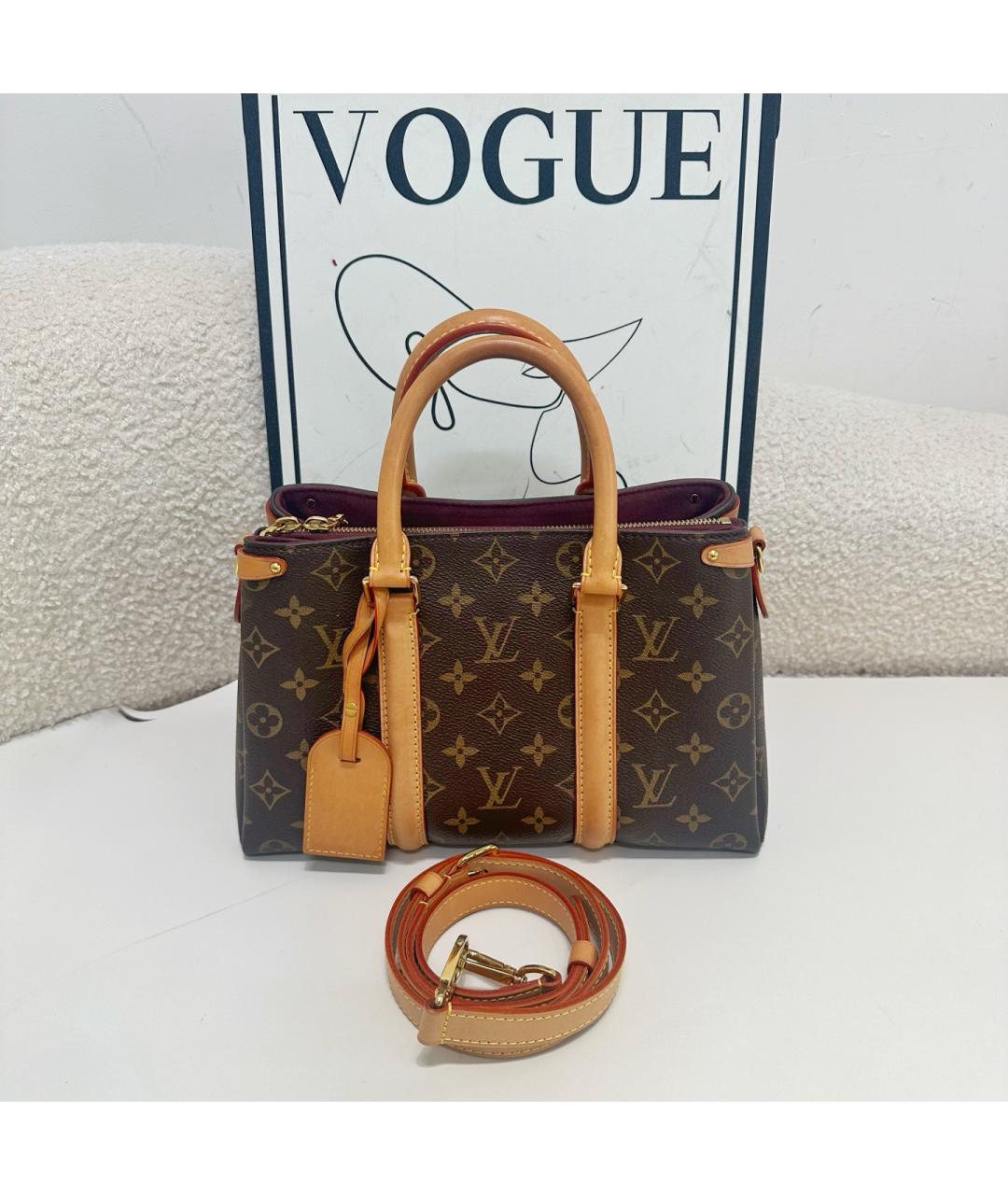 LOUIS VUITTON Коричневая сумка с короткими ручками, фото 4