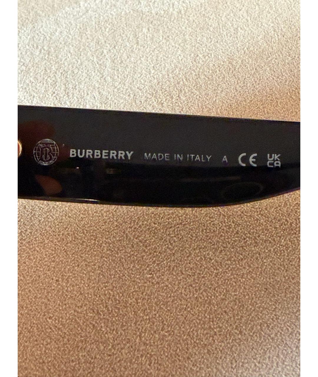 BURBERRY Черные пластиковые солнцезащитные очки, фото 3
