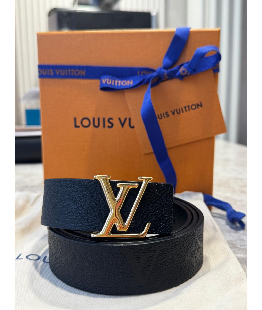 LOUIS VUITTON Черный кожаный ремень, фото 4
