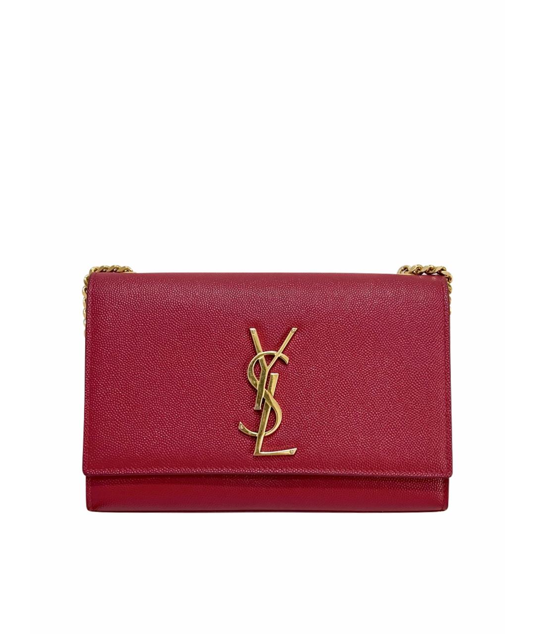 SAINT LAURENT Золотая кожаная сумка через плечо, фото 1