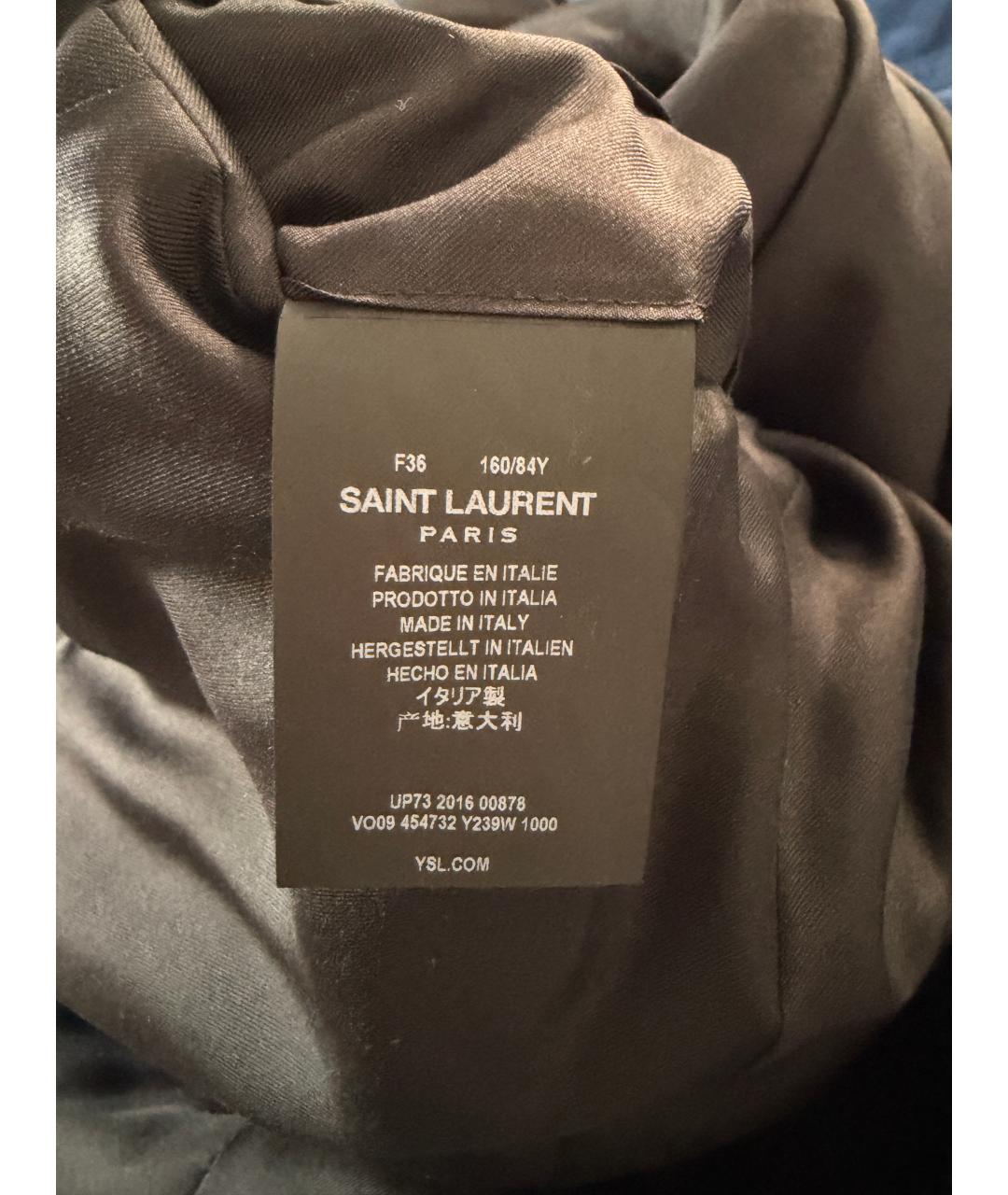 SAINT LAURENT Черный шерстяной жакет/пиджак, фото 6