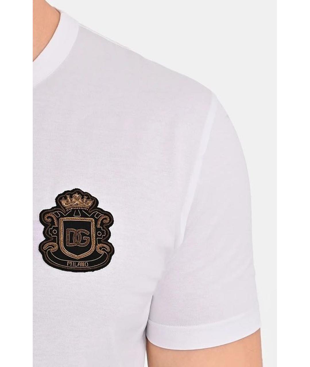 DOLCE&GABBANA Белая хлопковая футболка, фото 5