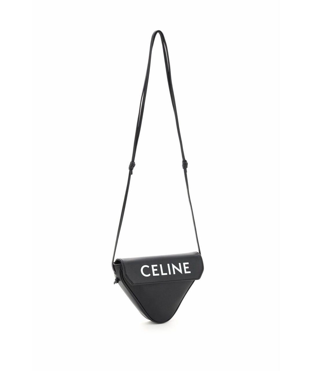 CELINE Черная кожаная барсетка, фото 4