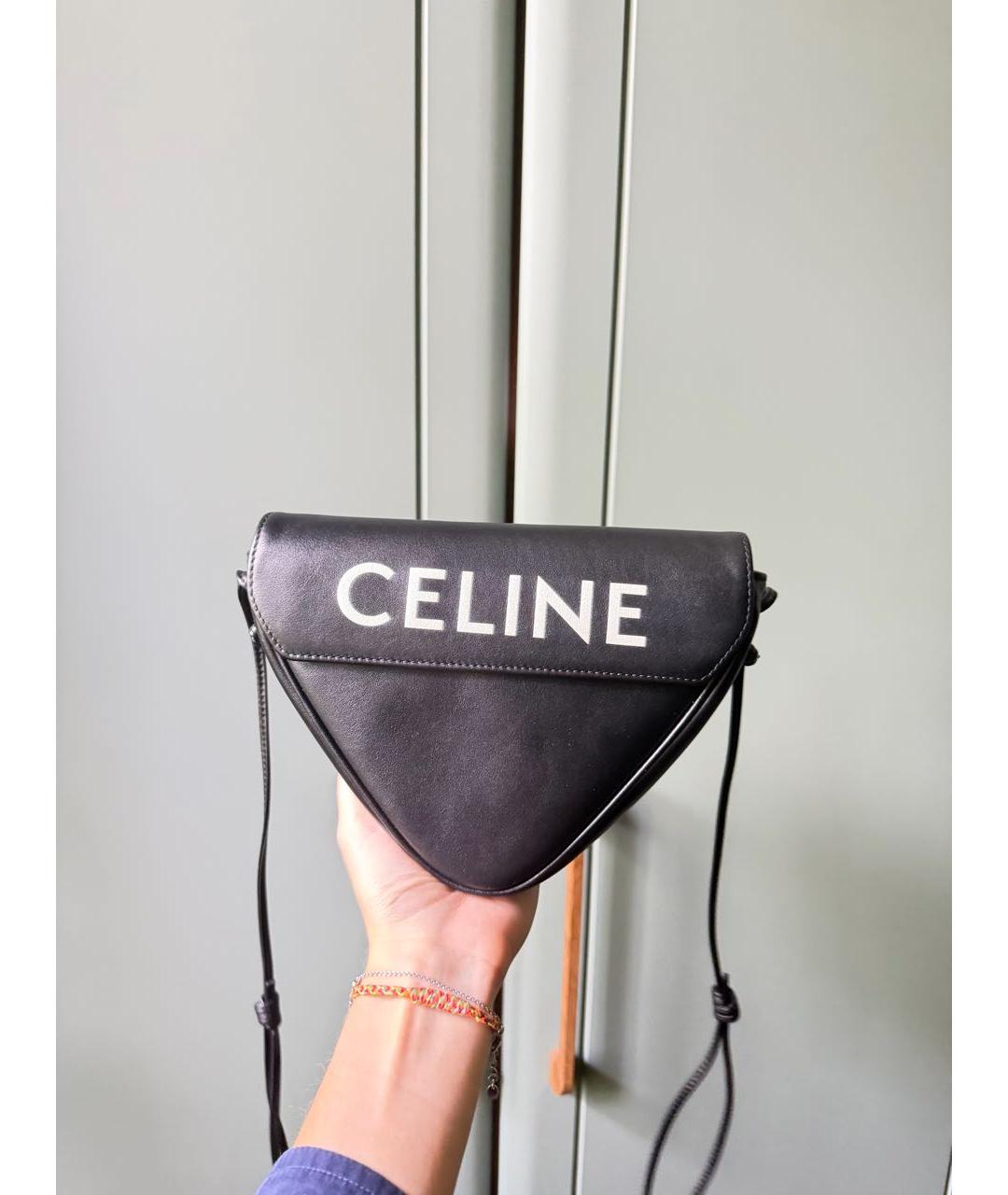 CELINE Черная кожаная барсетка, фото 6