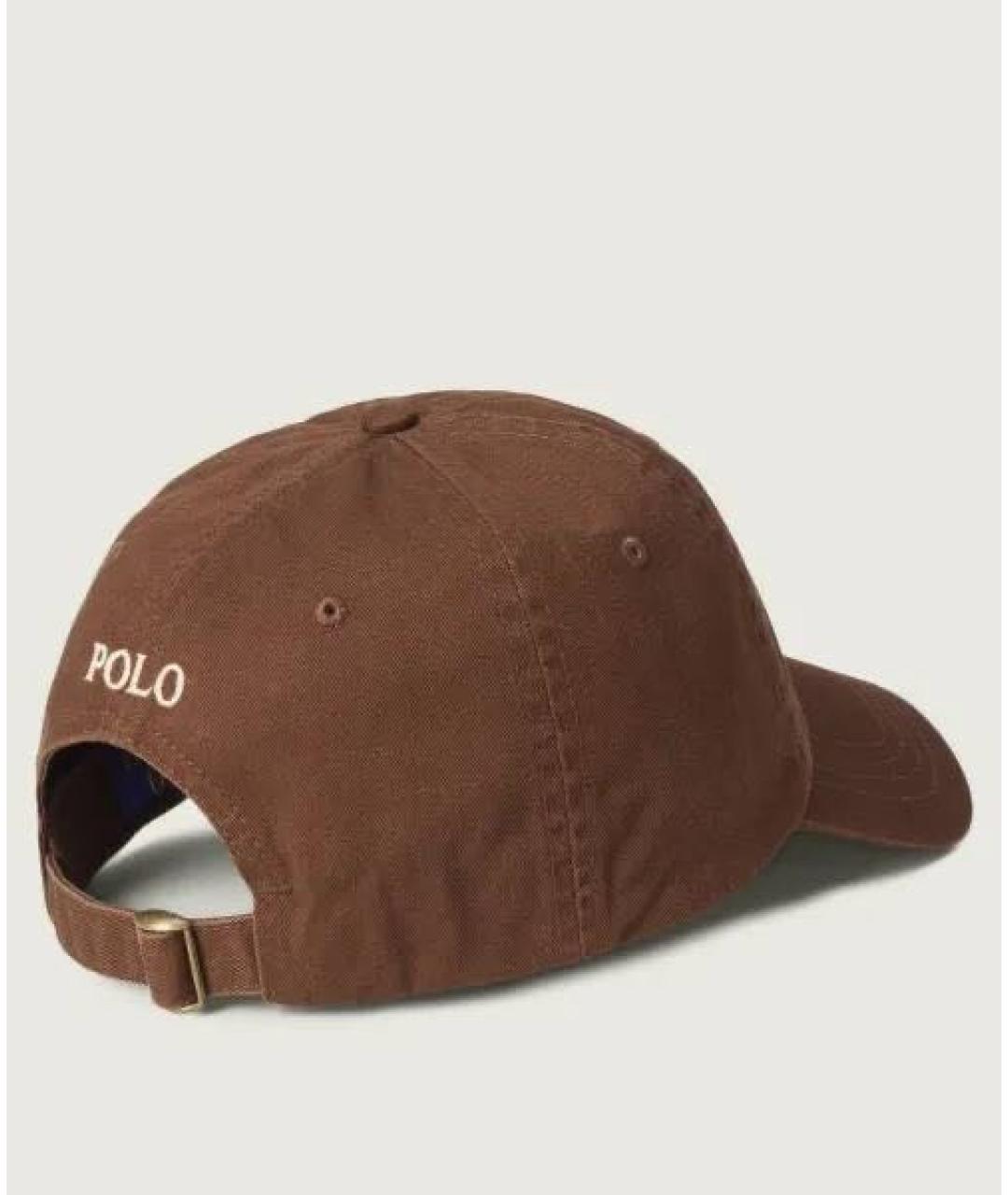 POLO RALPH LAUREN Коричневая хлопковая кепка, фото 2