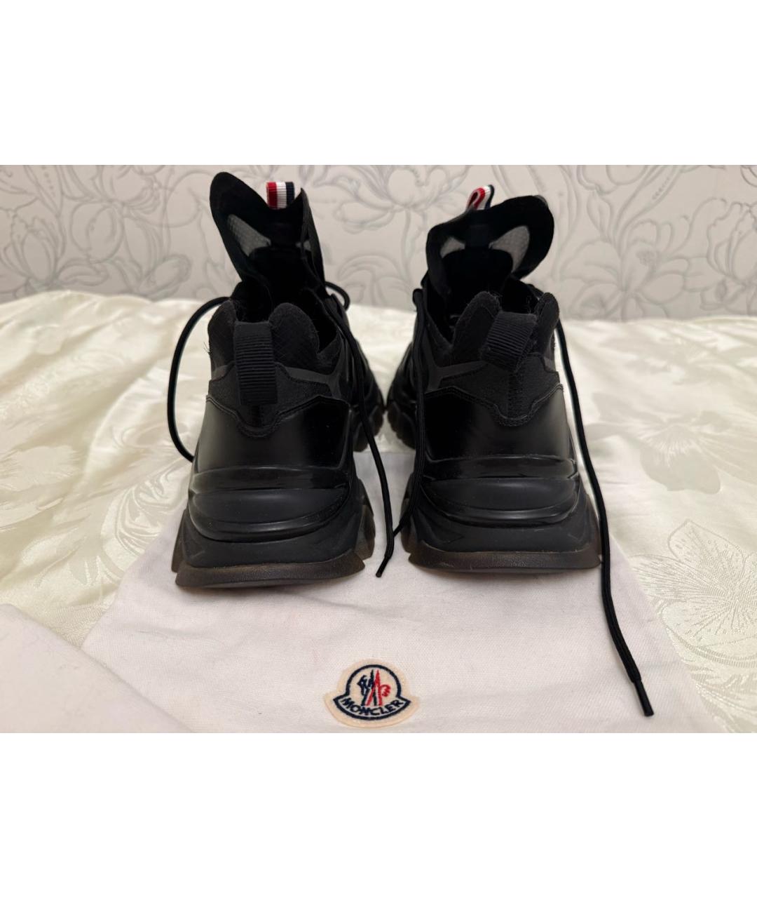 MONCLER Черные низкие кроссовки / кеды, фото 4