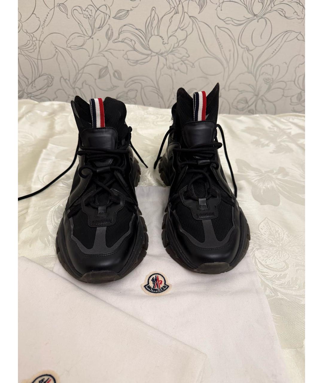 MONCLER Черные низкие кроссовки / кеды, фото 2