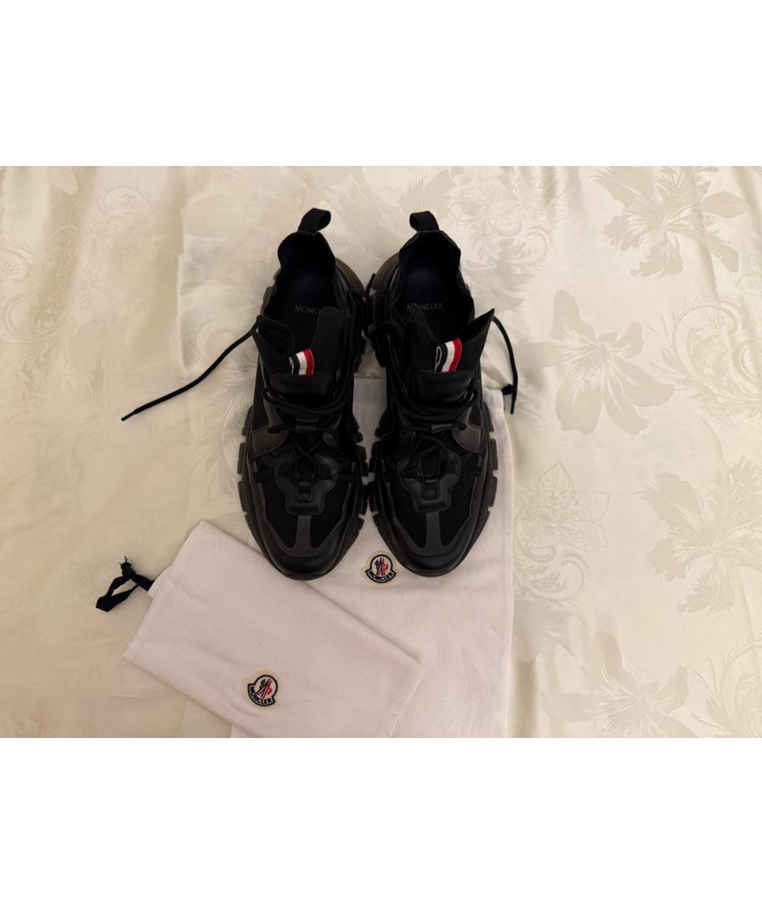 MONCLER Черные низкие кроссовки / кеды, фото 3