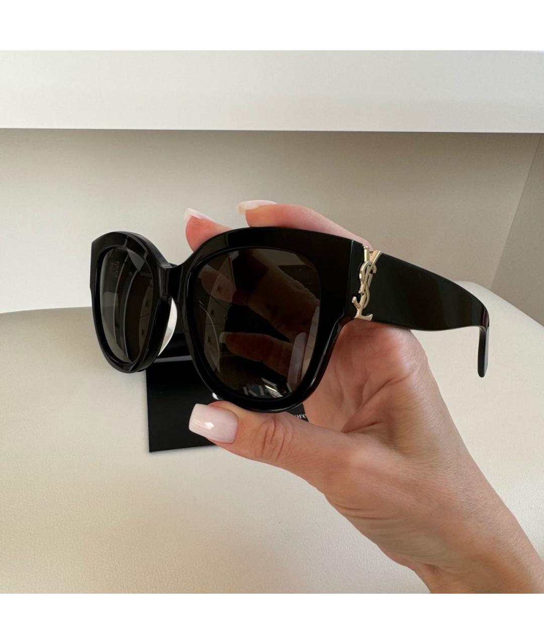 SAINT LAURENT Черные пластиковые солнцезащитные очки, фото 7