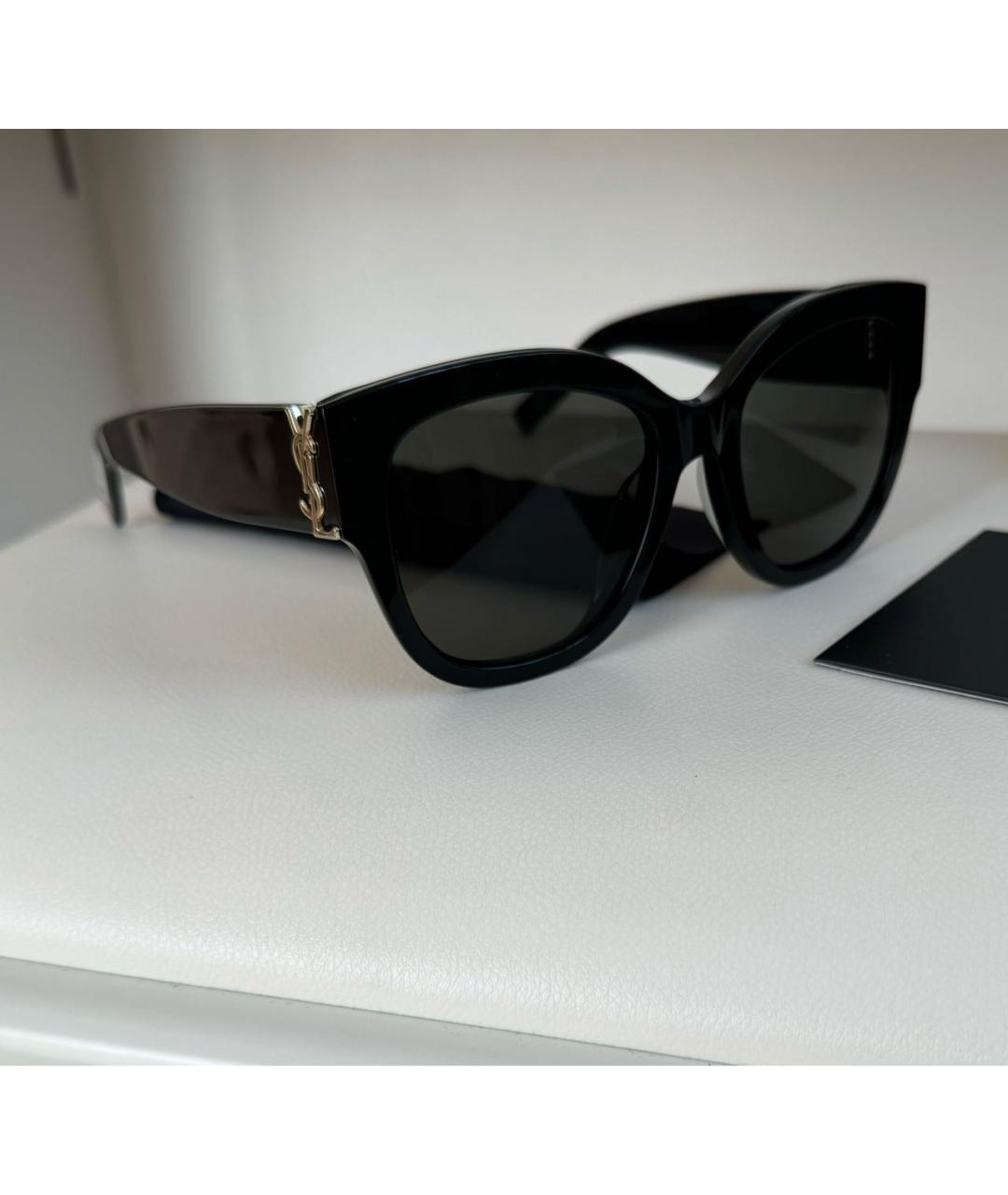 SAINT LAURENT Черные пластиковые солнцезащитные очки, фото 2