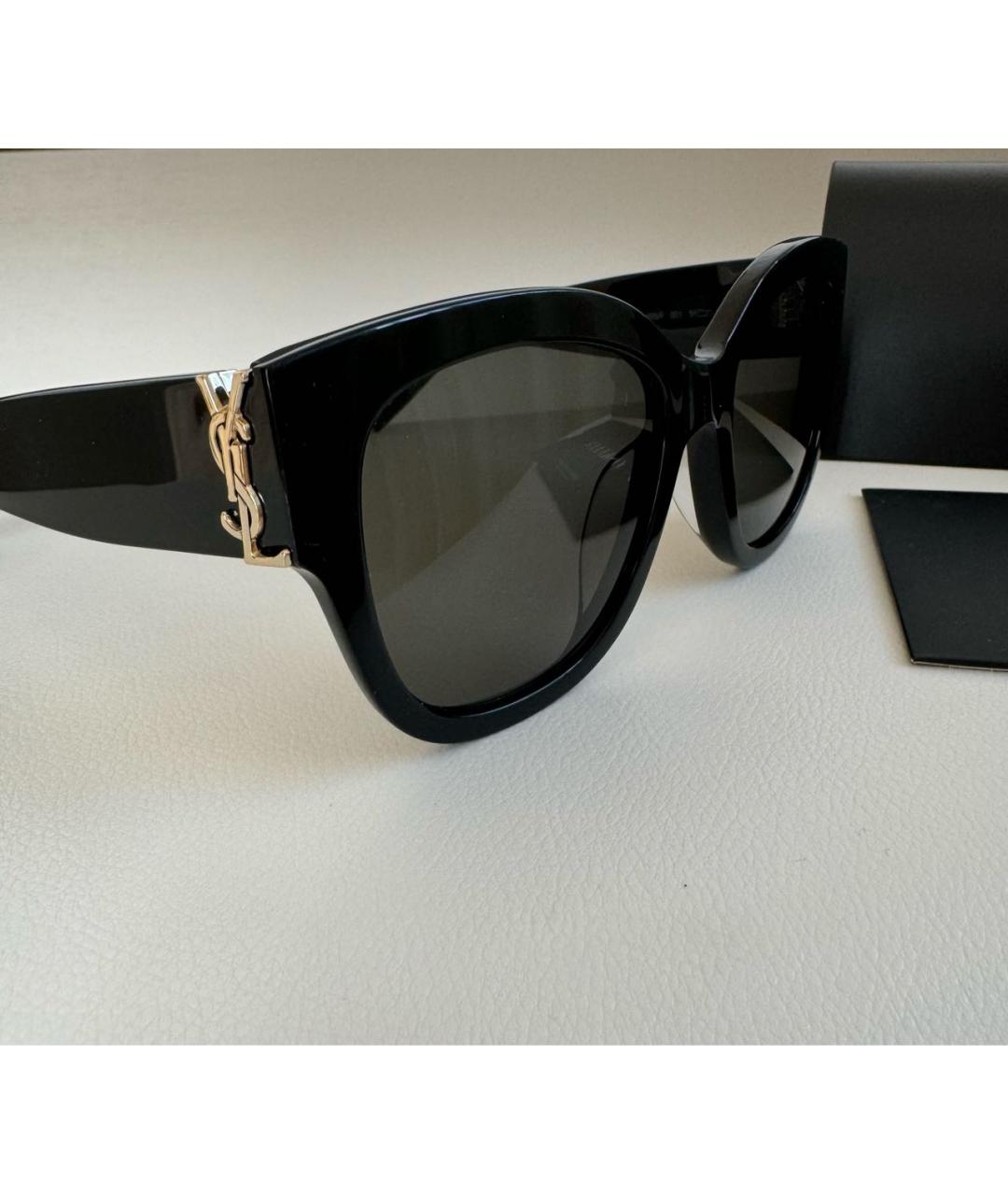 SAINT LAURENT Черные пластиковые солнцезащитные очки, фото 2