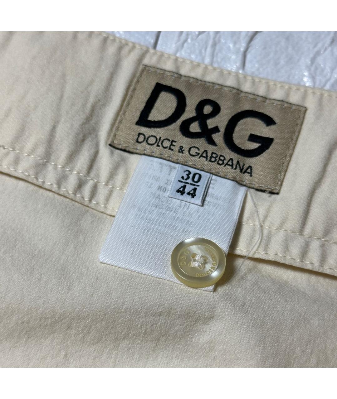 DOLCE&GABBANA Бежевая хлопковая юбка мини, фото 5