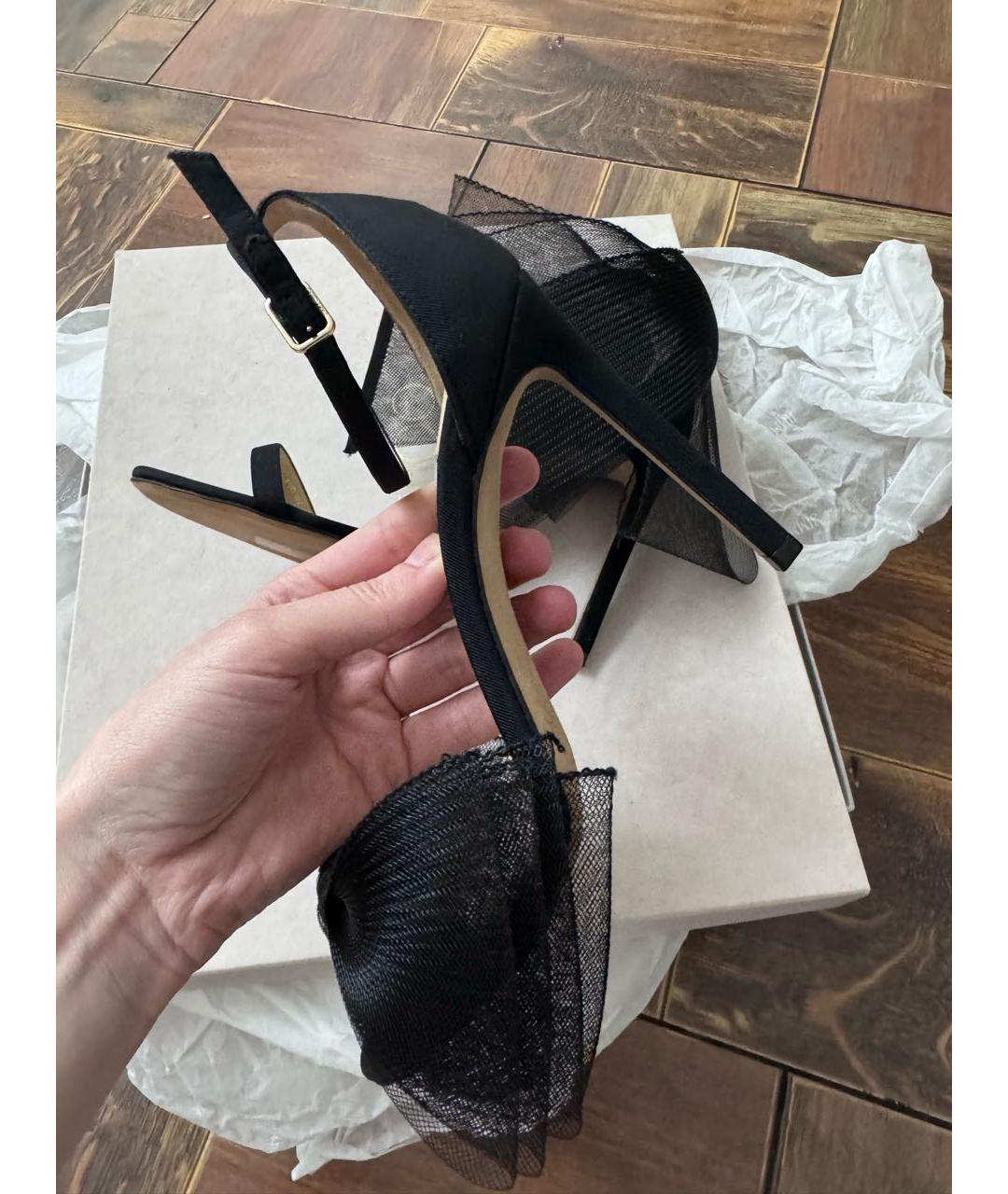 JIMMY CHOO Черные текстильные босоножки, фото 8