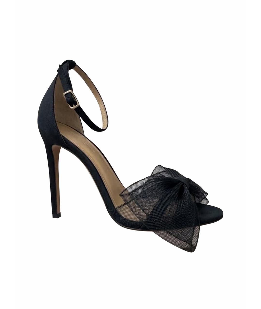 JIMMY CHOO Черные текстильные босоножки, фото 1