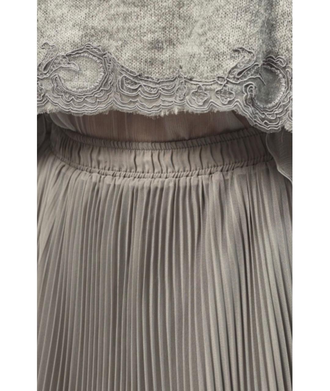 ERMANNO SCERVINO Серая полиэстеровая юбка макси, фото 4