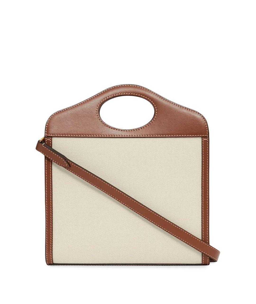 BURBERRY Бежевая тканевая сумка через плечо, фото 2