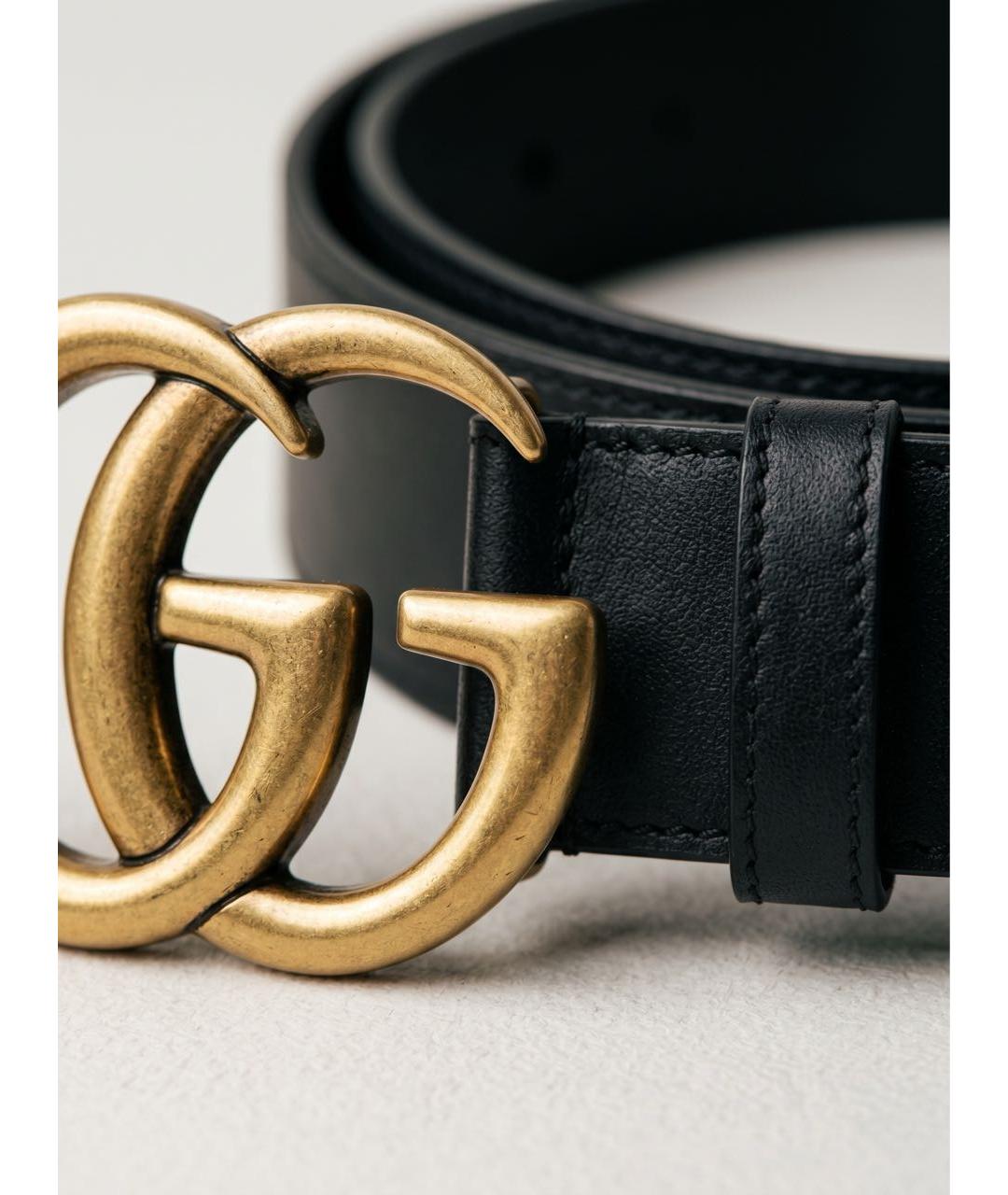 GUCCI Черный кожаный ремень, фото 3