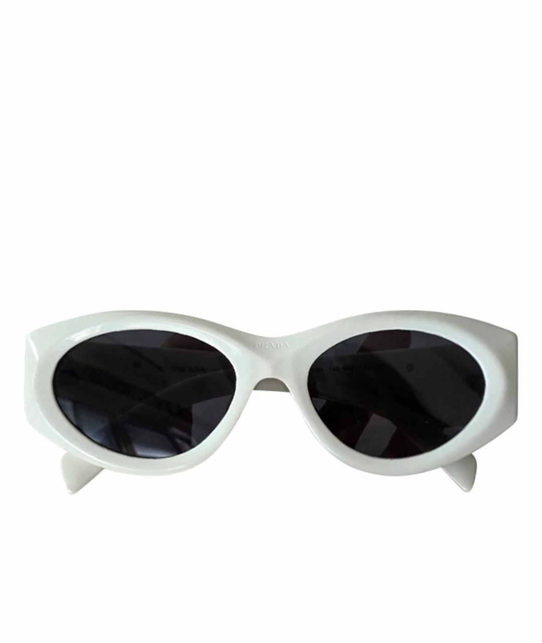 PRADA Белые пластиковые солнцезащитные очки, фото 1