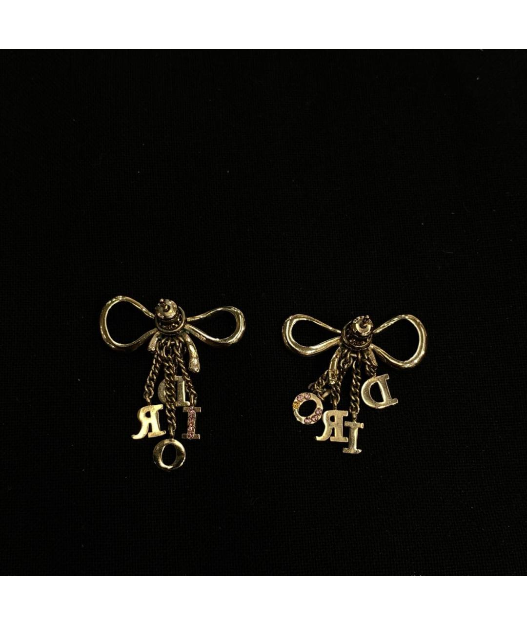 CHRISTIAN DIOR Золотые металлические серьги, фото 3
