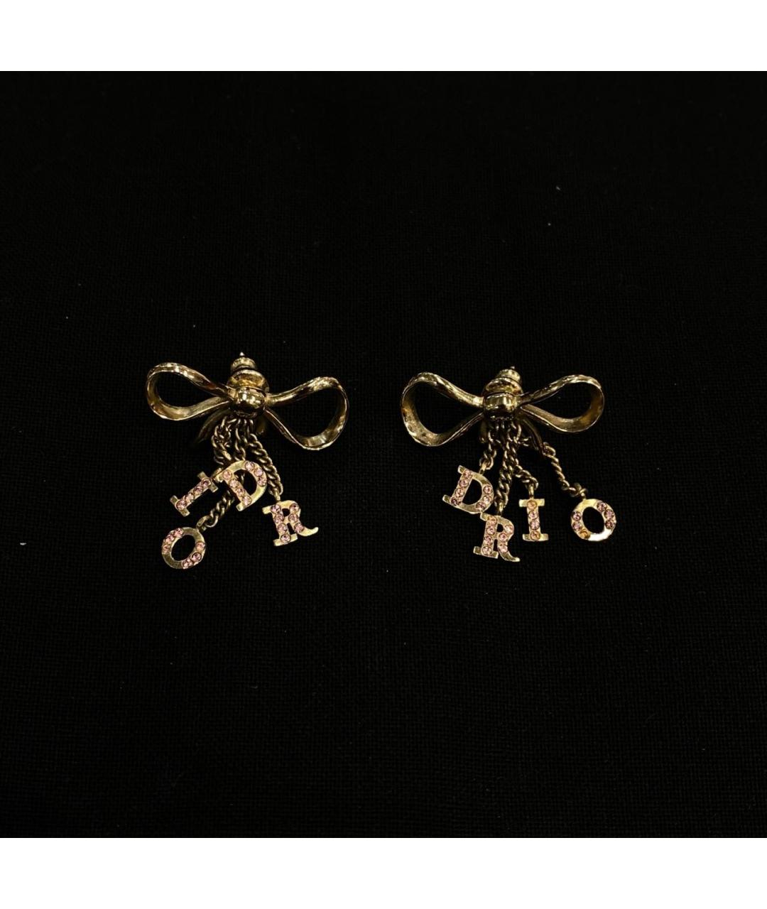 CHRISTIAN DIOR Золотые металлические серьги, фото 2
