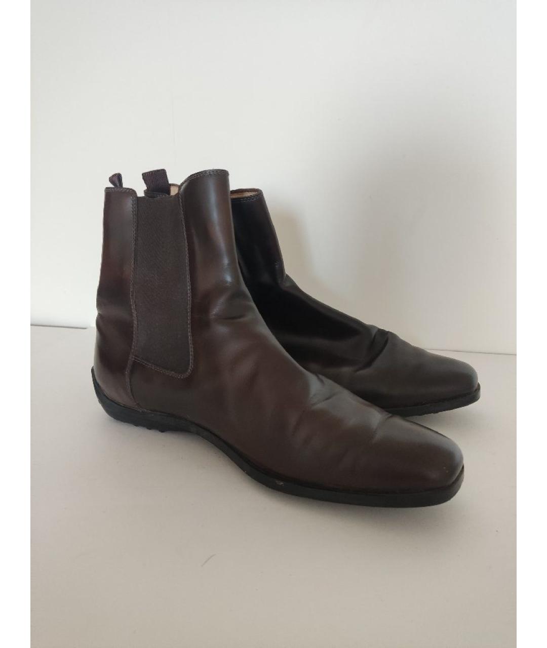 TOD'S Коричневые кожаные ботинки, фото 9