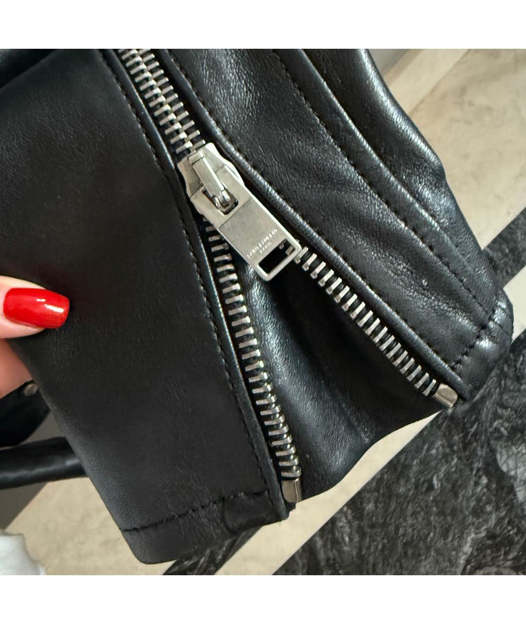 SAINT LAURENT Черная кожаная куртка, фото 6