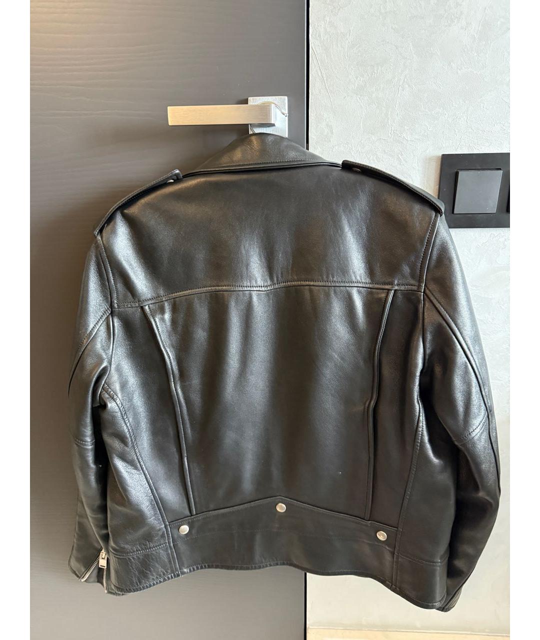 SAINT LAURENT Черная кожаная куртка, фото 2