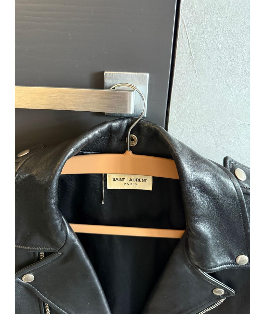SAINT LAURENT Черная кожаная куртка, фото 3