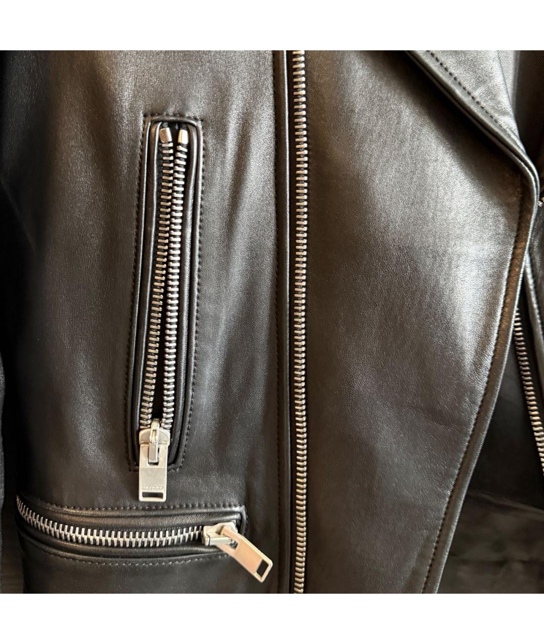 SAINT LAURENT Черная кожаная куртка, фото 4