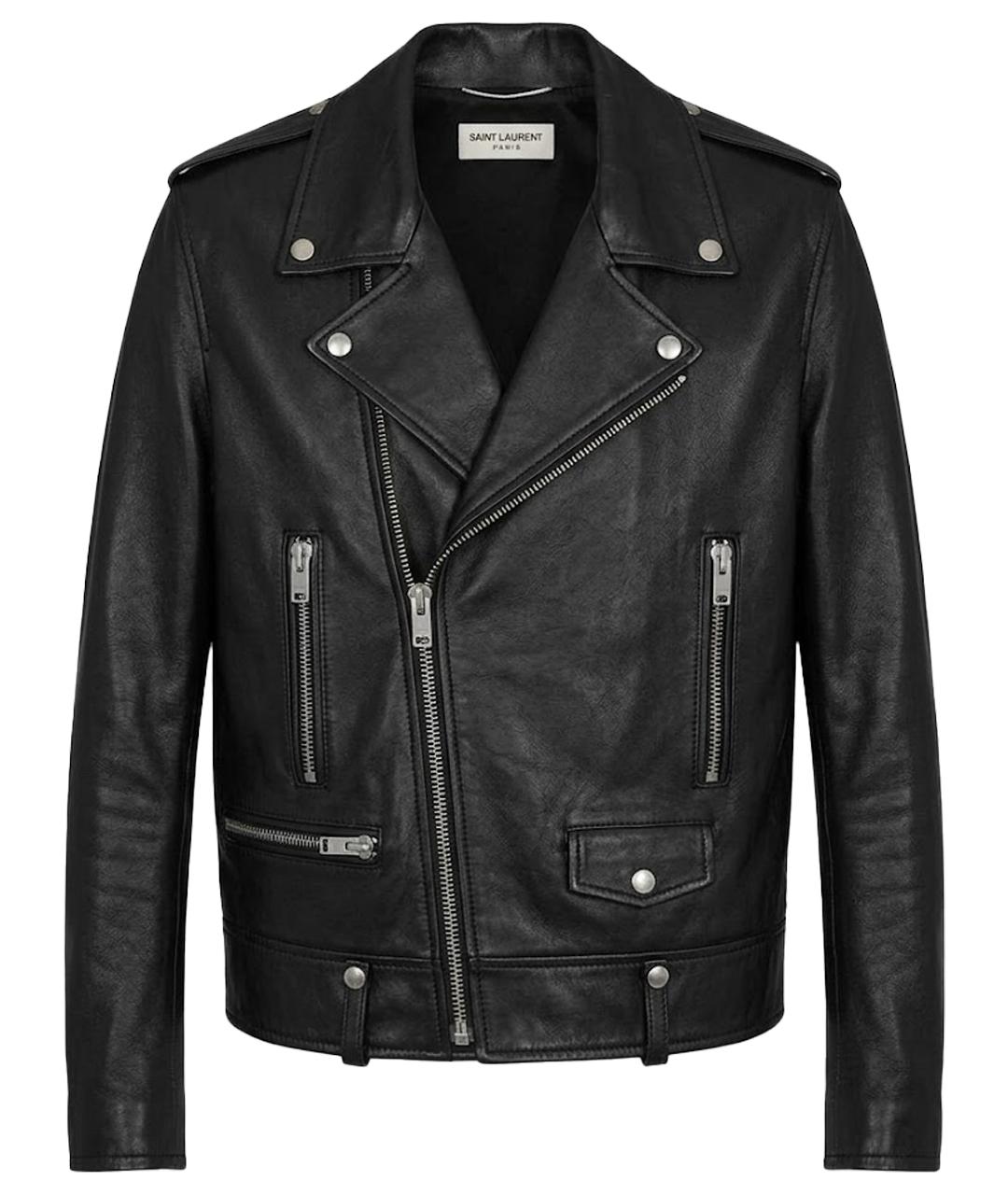 SAINT LAURENT Черная кожаная куртка, фото 1