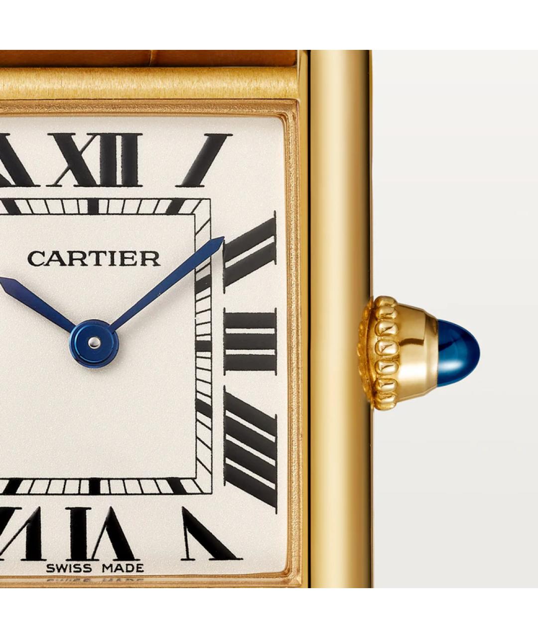 CARTIER Коричневые часы из желтого золота, фото 2