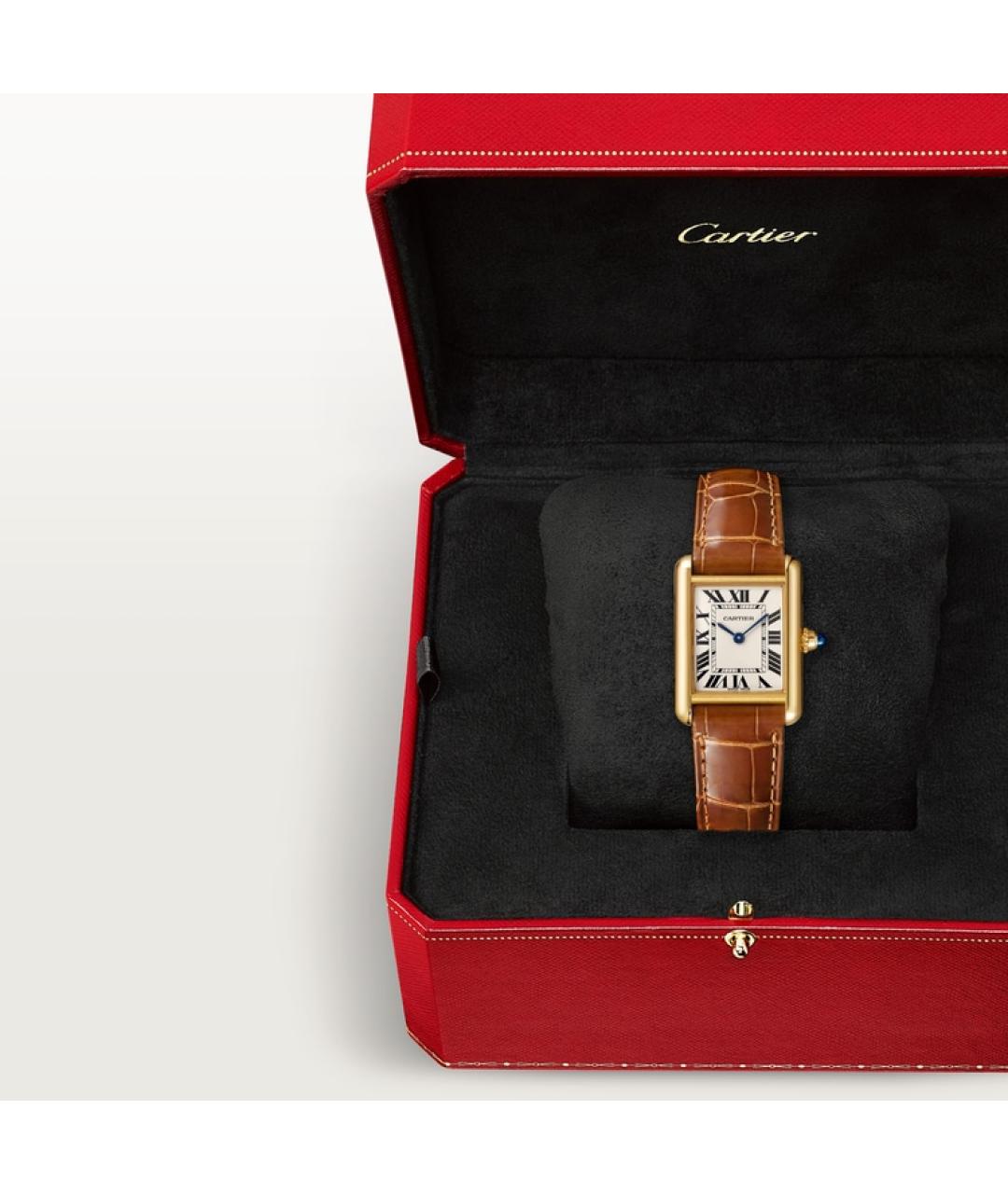 CARTIER Коричневые часы из желтого золота, фото 3