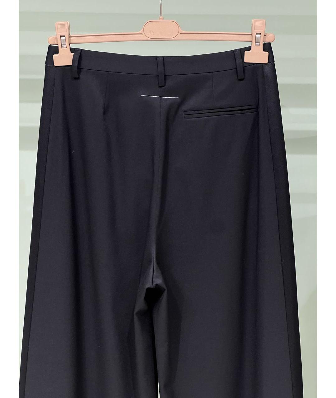 MM6 MAISON MARGIELA Черные шерстяные брюки широкие, фото 4