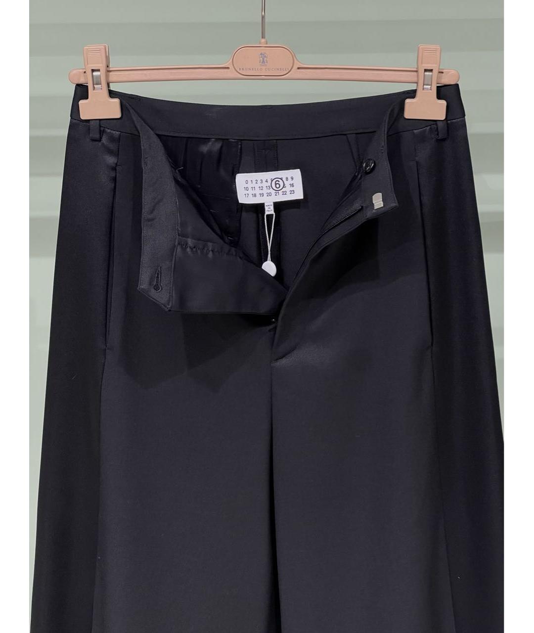 MM6 MAISON MARGIELA Черные шерстяные брюки широкие, фото 3