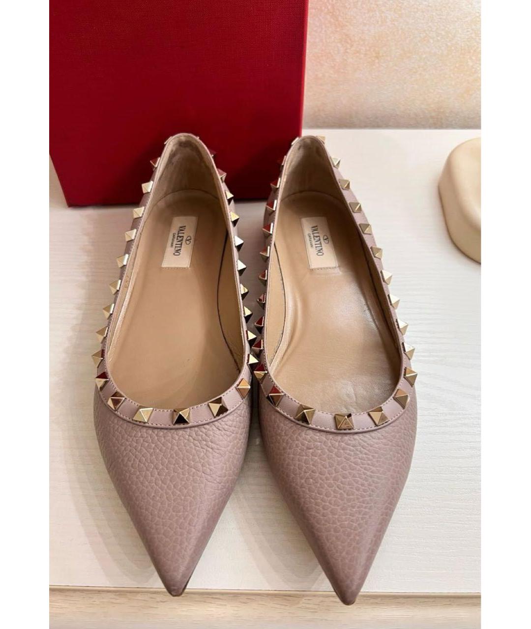 VALENTINO Розовые кожаные балетки, фото 2
