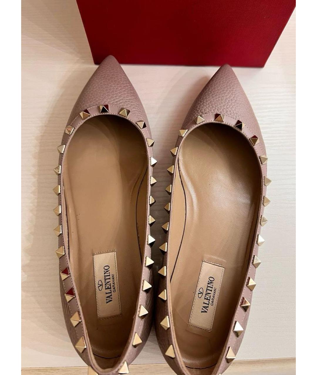 VALENTINO Розовые кожаные балетки, фото 3