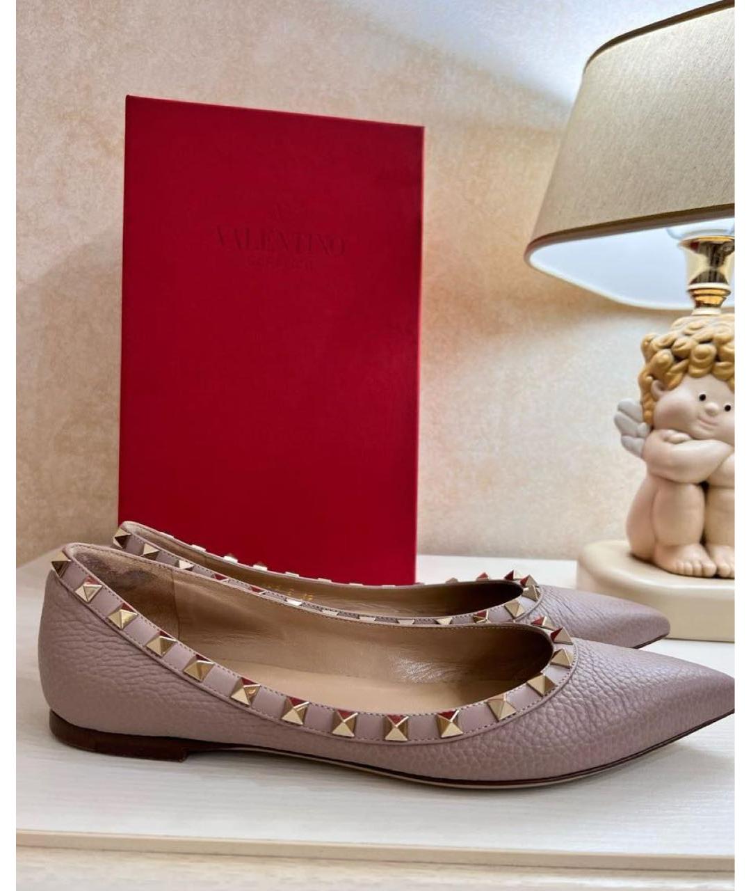 VALENTINO Розовые кожаные балетки, фото 6