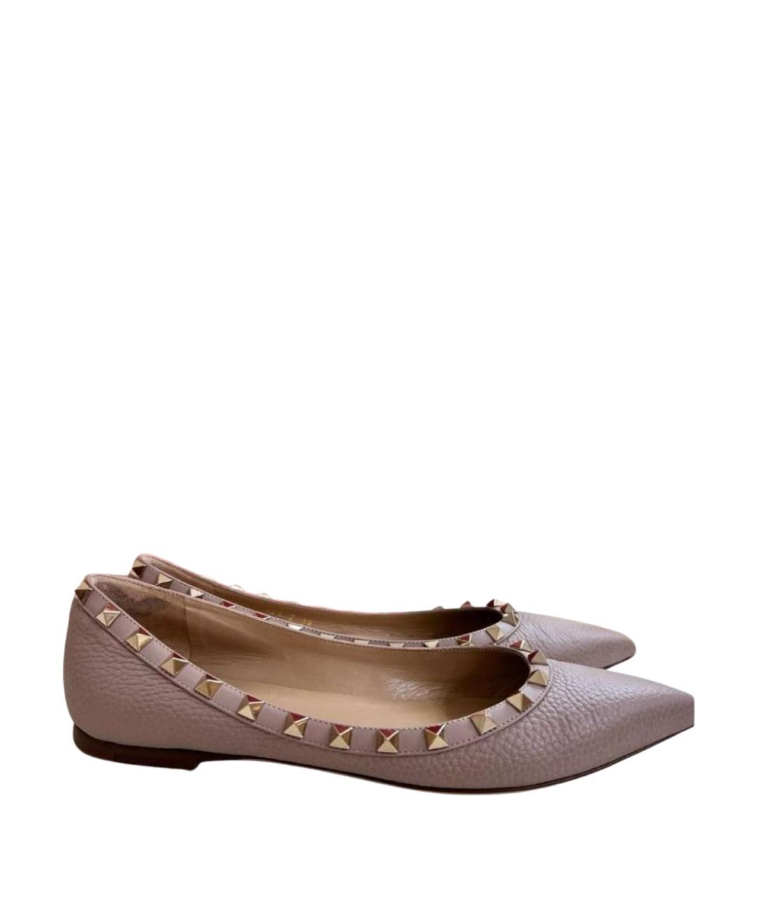 VALENTINO Розовые кожаные балетки, фото 1