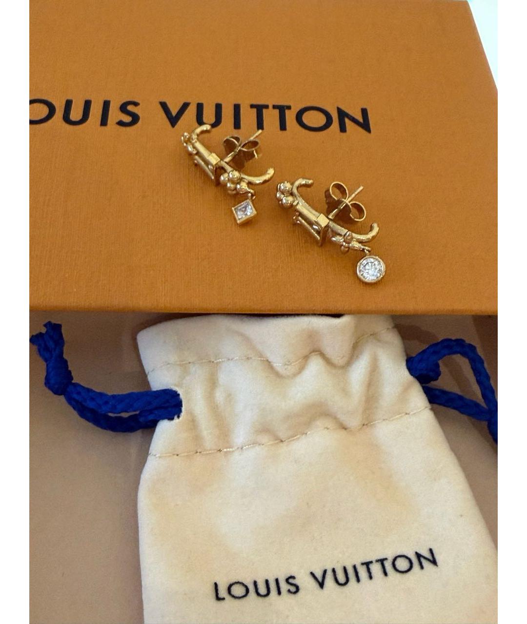 LOUIS VUITTON Золотые металлические серьги, фото 5