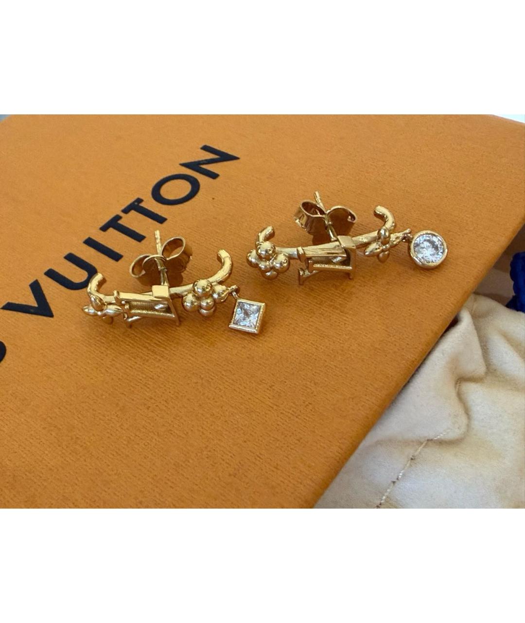 LOUIS VUITTON Золотые металлические серьги, фото 7