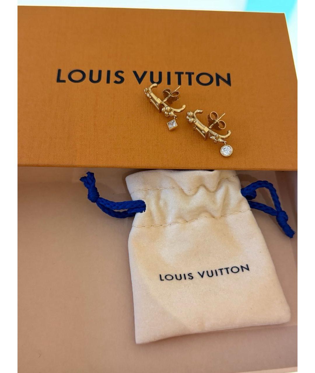 LOUIS VUITTON Золотые металлические серьги, фото 6