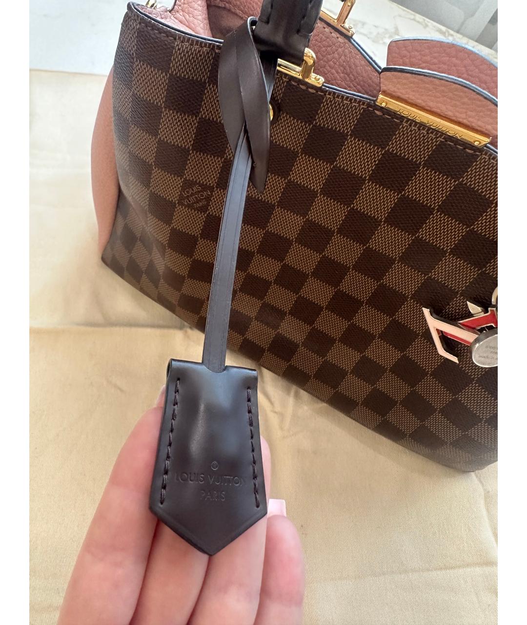LOUIS VUITTON Розовая кожаная сумка с короткими ручками, фото 6