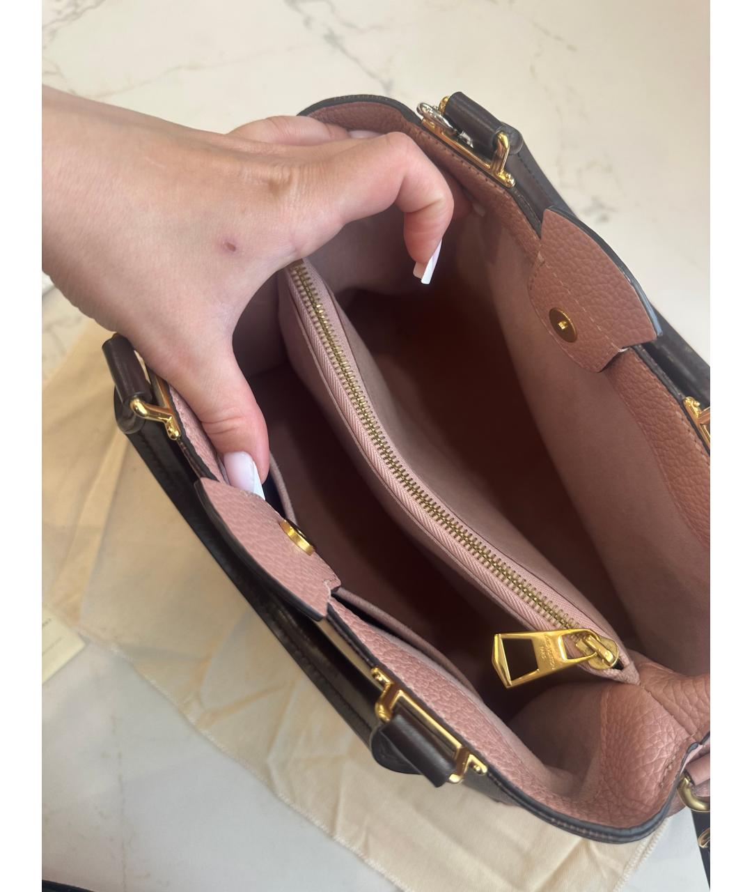 LOUIS VUITTON Розовая кожаная сумка с короткими ручками, фото 3