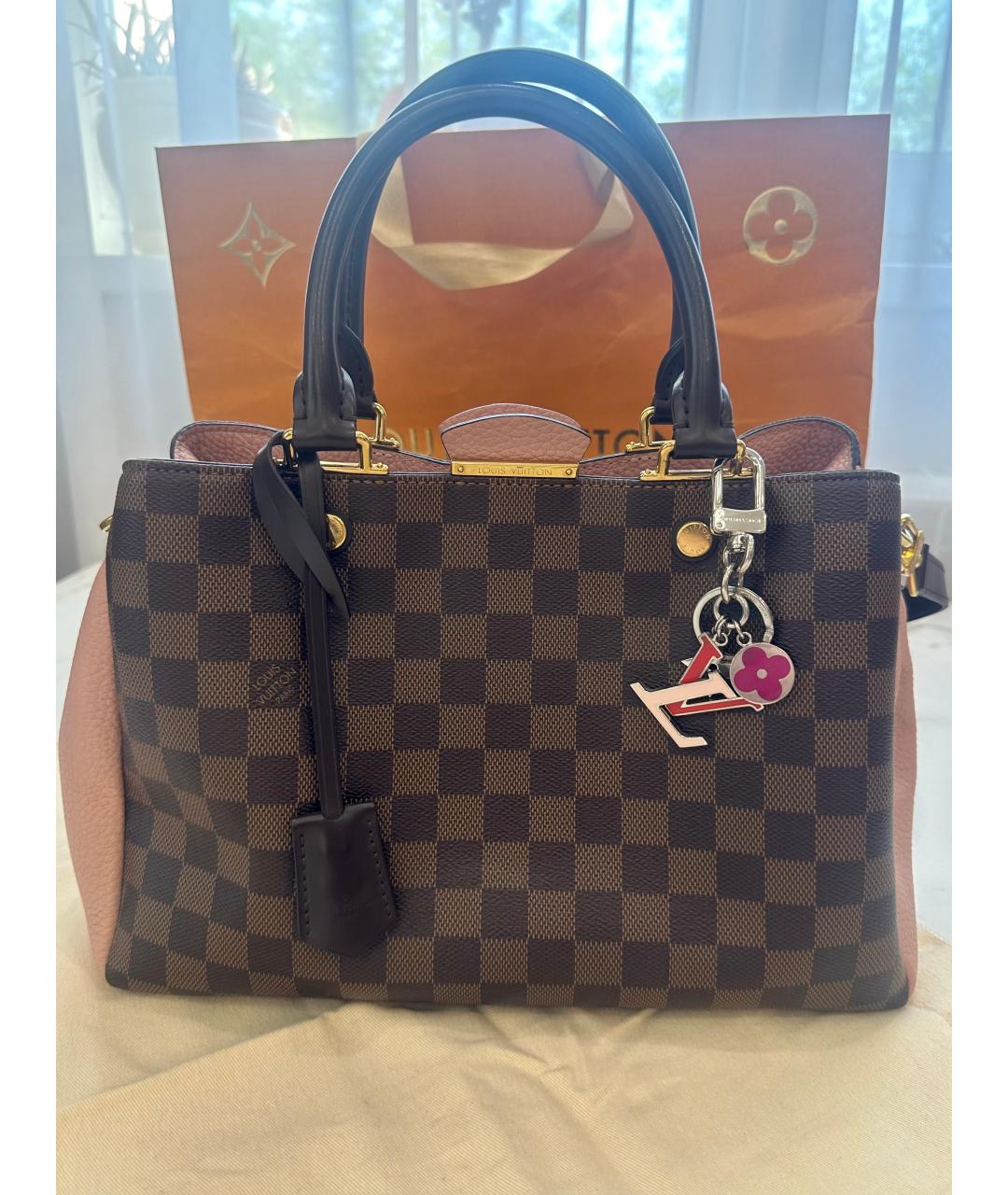 LOUIS VUITTON Розовая кожаная сумка с короткими ручками, фото 4