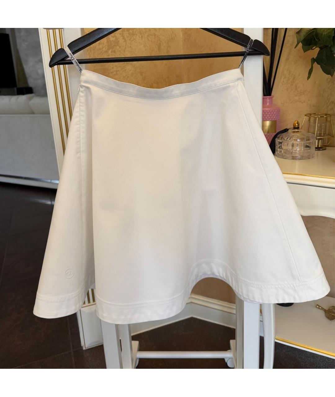 CHRISTIAN DIOR Белая хлопковая юбка мини, фото 2