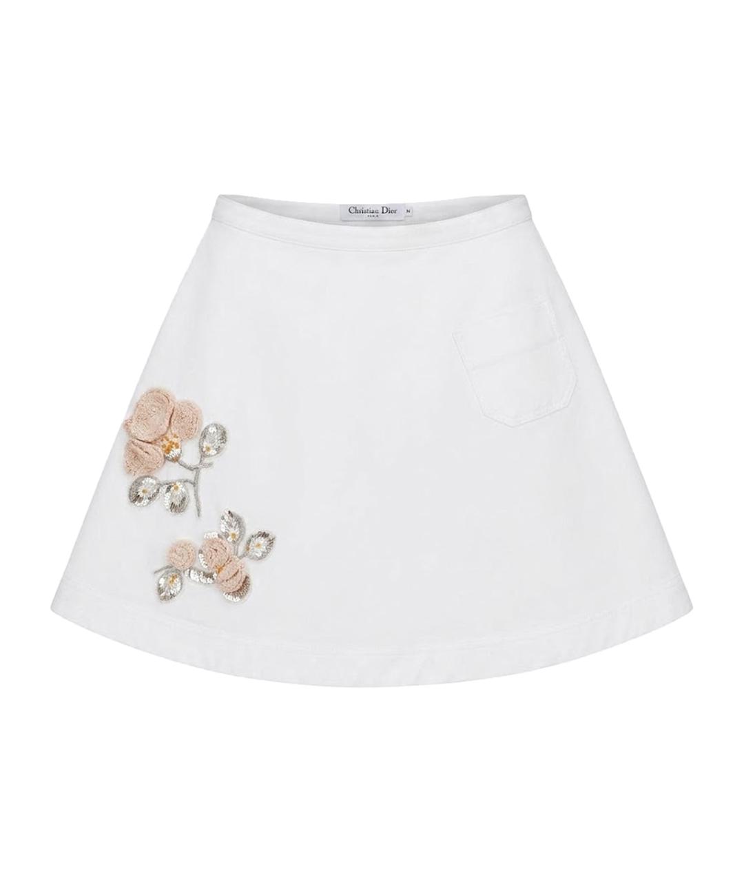CHRISTIAN DIOR Белая хлопковая юбка мини, фото 1