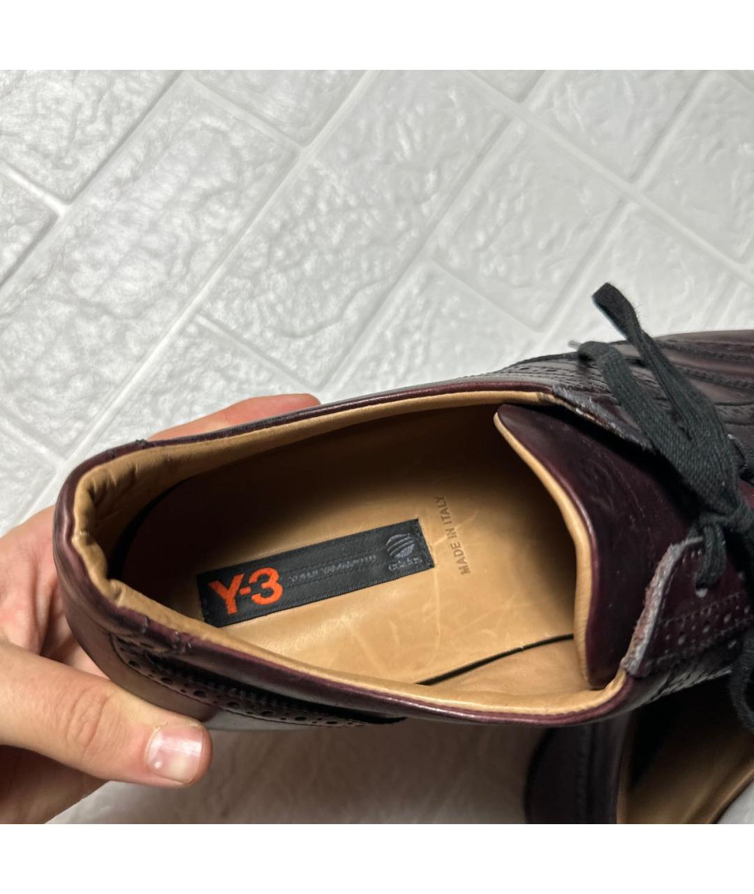 Y-3 Коричневые кожаные низкие кроссовки / кеды, фото 5