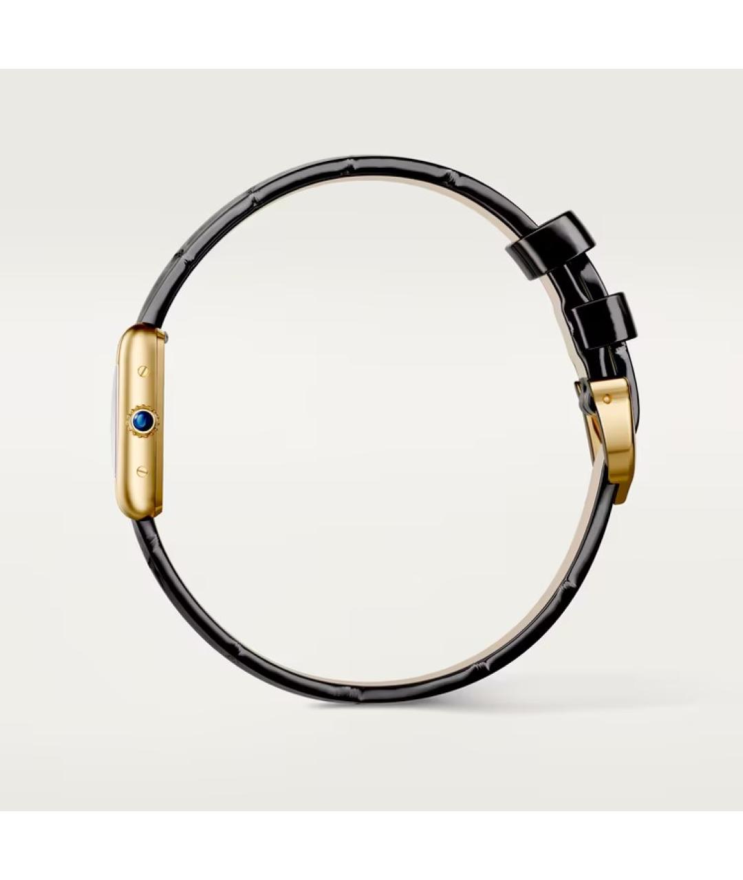 CARTIER Черные часы из желтого золота, фото 2